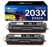 GPC IMAGE 203X Black Toner Compatible with HP 203X 203A CF540X CF540A for Toner HP Color LaserJet Pro MFP M281fdw M281fdn M281cdw M280nw M254dw M254nw M254dn (Pack of 2, Black)