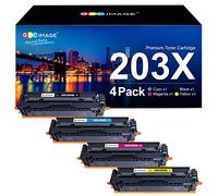 GPC Image 203X Compatible Toner Cartridges Replacement for HP 203X 203A CF540X Compatible with Color Laserjet Pro MFP M281fdw M281fdn M280nw M254dw M254nw M254dn(Black Cyan Magenta Yellow, 4-Pack)