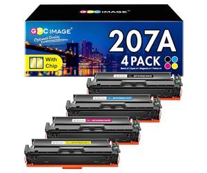 GPC Image 207A Toner Cartridge with Chip Compatible for HP 207A Toner Cartridge Multipack HP 207X for HP Color Laserjet Pro MFP M255dw M283fdw M283fdn M282nw M255dw M283cdw (BK/C/M/Y, 4-Pack)