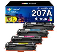 GPC Image 207A Toner Compatible with HP 207 A 207X for Color Laserjet Pro MFP M283fdw M283fdn M282nw for Color Laserjet Pro M255dw M255nw W2210A W2210X W2211A W2212A W2213A (Without Chip, Pack of 4)