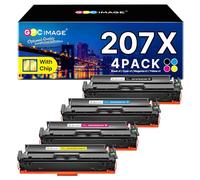 GPC Image 207X Toner Cartridges with Chip Compatible with HP 207X 207A for Color Laserjet Pro MFP M283fdw M283fdn M282nw for Color Laserjet Pro M255dw M255nw W2210X W2211X W2212X W2213X(4-Pack)
