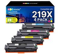 GPC Image 219X (With Chip) Toner Cartridges Compatible with HP 219X 219A for Color LaserJet Pro 3202DN 3202DW Color LaserJet MFP 3302FDW 3302FDWG 3302SDW 3302SDWG (4-Pack Black, Cyan, Magenta, Yellow)