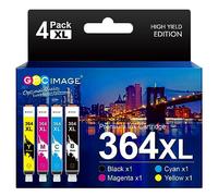 GPC Image 364XL Ink Cartridges, 4 Pack | Compatible for HP 364 Ink Cartridges Multipack for PhotoSmart 5510 5520 5524 6510 6520 DeskJet 3520 3070A OfficeJet 4620 4610