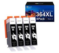 GPC Image 364XL Multipack Ink Cartridges Replacement for HP 364 XL Compatible with 5510 5520 5522 5524 6510 6520 B8550 C5388 C6380 7510 7520 4620 3070A 3520 (Black, 4-Pack)