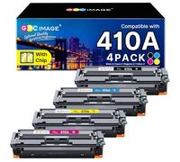 GPC Image 410A Compatible for HP 410A CF410A 410X CF410X Toner Cartridge for HP Color LaserJet Pro M477fdw M477fnw M477fdn M452nw M377dw M452dn M452dw Printer (Black Cyan Magenta Yellow, 4-Pack)