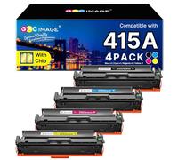 GPC Image 415A Toner Cartridges With Chip for HP 415A 415X W2030A Compatible for Color Laserjet Pro MFP M479fdw M479fdn M479fnw M479dw M479 M454dn M454dw (Black Cyan Yellow Magenta 4-Pack)