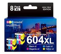 GPC Image 604XL Ink Cartridges Compatible with Epson 604XL 604 XL Multipack for Expression Home XP2200 XP-2200 XP-3200 XP-3205 XP-4200 XP-2205 XP-4205 for Workforce WF-2930 WF-2935 WF-2910 (8 Pack)