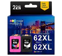 GPC Image 62XL Ink Cartridges Replacement for HP 62 XL for Envy 5540 5541 5542 5543 5544 5545 5546 5547 5548 5640 5642 5644 5646 7640 OfficeJet 200 250 5740 5742 5744(Black Colour, 2-Pack)