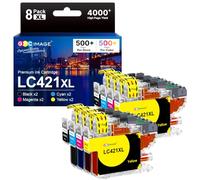 GPC Image LC421XL Compatible Ink Cartridges for Brother LC421 XL LC-421XL Multipack for Brother DCP-J1050DW DCP-J1140DW MFC-J1010DW (2 Black, 2 Cyan, 2 Magenta, 2 Yellow, 8-Pack)