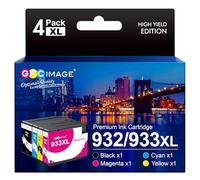 GPC Image 932XL 933XL Compatible Ink Cartridges Multipack Replacement for HP 932 933 XL for Officejet 6100 6600 6700 7110 7510 7610 7612(Black Cyan Magenta Yellow, 4 Pack)