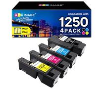 GPC Image Compatible Toner Cartridges Replacement for Dell 1250 1250c 1350cnw 1355cn 1355cnw C1760 C1760nw C1765 C1765nf C1765nfw (Black Cyan Magenta Yellow,4-Pack)