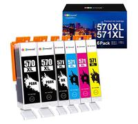 GPC Image Ink Cartridges Replacement for Canon PGI-570XL CLI-571XL Compatible with PIXMA MG5700 MG5750 MG5751 MG6850 MG6851 TS5050 TS5051 TS6050 MG6800 MG6850(PGBK Black Cyan Magenta Yellow,6-Pack)