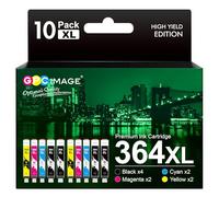 GPC Image Multipack Ink Cartridges Replacement for HP 364XL 364 Compatible with 5510 5520 5522 5524 6510 6520 B8550 C5388 7510 7520 4620 4622 3070A (Black Cyan Magenta Yellow, 10-Pack)