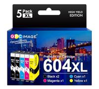 GPC Image Printer Cartridges 604 604XL Compatible with Epson 604 Ink Cartridges Multipack for Epson XP2200 Ink Cartridges XP3200 XP4200 XP3205 XP4205 Workforce WF-2930 WF-2935 WF-2910 (5 Pack)