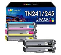 GPC Image Toner Cartridges Replacement for Brother TN241 TN245 Compatible with 9015CDW 9020CDW 9022CDW 3140CW 3142CW 3150CDN 3150CDW 3170CDW 9130CDN 9140CDN 9330CDW (Black Cyan Magenta Yellow, 5-Pack)