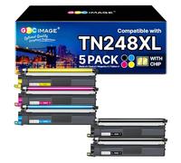 GPC Image TN248XL Compatible with Brother TN-248 XL MFC-L3760CDW Toner Brother MFC-L3740CDW Toner MFC-L3740CDWE DCP-L3560CDW TN 248 DCP-L3520CDWE MFC-L8390CDW HL-L3240CDW HL-L3220CWE (5-pack)