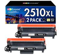 GPC Image TN2510XL TN-2510XL MFC-L2835DW Toner Compatible with Brother TN-2510 XL TN 2510XL 2510 for HL-L2400DW HL-L2400DWE MFC-L2800DW DCP-L2620DW MFC-L2860DWE DCP-L2627DW With chip (2 black)