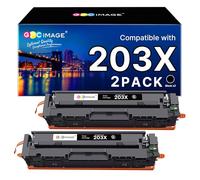 GPC Image Toner Cartridges Replacement for HP 203X 203A CF540X CF540A Compatible with Color Laserjet Pro MFP M281fdw M281fdn M280nw M254dw M254nw M254dn(Black, 2-Pack)