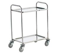 GPC Mobile Shelf Trolley 2 Shelves 100 kg 710 x 470 x 900 mm Silver