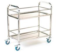 GPC Mobile Shelf Trolley 2 Shelves 100 kg 850 x 445 x 895 mm Silver