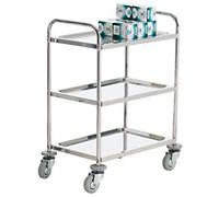 GPC Mobile Shelf Trolley 3 Shelves 100 kg 710 x 470 x 900 mm Silver