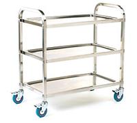 GPC Mobile Shelf Trolley 3 Shelves 100 kg 850 x 445 x 895 mm Silver