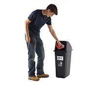 GPC Recycling Bin 60 L Grey Polypropylene RCY63Z Pack of 3