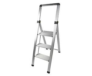 GPC Slim Folding Step 3 Tread with Handrail and Anti-Slip Aluminium 150 kg