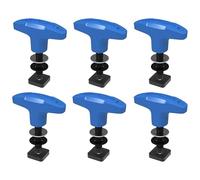 GPCA - Quick Release Tie Down Anchor/T-Handle Jeep JK Hardtop Bolts & Cargo Hooks for Jeep Wrangler Accessories JK 2007-2018, M8 25mm Thumbscrew, GP Anchor PRO w/Nut, 6 Pack (Blue)