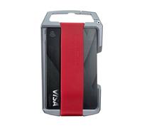 GPCA Slim Wallet, Badge Holder with carabiner and belt clip, holds up to 10 cards, Unity-ONE wallet, Aluminum Red, Minimalist