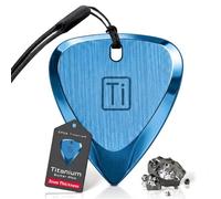 GPCA Titanium Guitar Pick, 3mm Thick Metal Guitar Pick for Guitar, Bass, and Ukulele, comes with Wrist Strap, Must-Have Guitar Accessories, Gift for Musicians and Music Lovers (Blue)