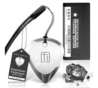 GPCA Titanium Guitar Pick, 3mm Thick Metal Guitar Pick for Guitar, Bass, and Ukulele, comes with Wrist Strap, Must-Have Guitar Accessories, Gift for Musicians and Music Lovers