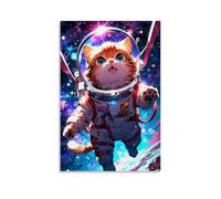 GPCLJW Astronauts Cats Art Waterproof Modern Mural Water Office Poster Suitable for Living Room Bedroom Home Office Living Room 08x12inch(20x30cm) Unframe-style-5