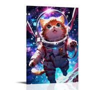 GPCLJW Astronauts Cats Art Waterproof Modern Mural Water Office Poster Suitable for Living Room Bedroom Home Office Living Room 08x12inch(20x30cm) Frame-style-5