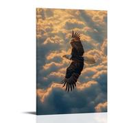 GPCLJW Bald Eagle Art Waterproof Modern Mural Water Office Poster Suitable for Living Room Bedroom Home Office Living Room 24x36inch(60x90cm) Frame-style
