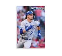 GPCLJW Bobby Witt Jr Art Waterproof Modern Mural Water Office Poster Suitable for Living Room Bedroom Home Office Living Room 12x18inch(30x45cm) Unframe-style