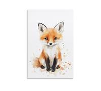 GPCLJW Fox Watercolor Art Waterproof Modern Mural Water Office Poster Suitable for Living Room Bedroom Home Office Living Room 24x36inch(60x90cm) Unframe-style-21