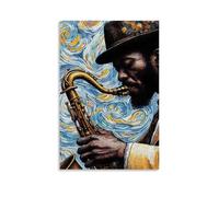 GPCLJW Jazz Poster Art Waterproof Modern Mural Water Office Poster Suitable for Living Room Bedroom Home Office Living Room 12x18inch(30x45cm) Unframe-style-5