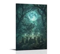 GPCLJW Moon Calling Magic Witchy Art Waterproof Modern Mural Water Office Poster Suitable for Living Room Bedroom Home Office Living Room 08x12inch(20x30cm) Frame-style
