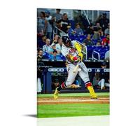 GPCLJW Ronald Acuña Jr. Art Waterproof Modern Mural Water Office Poster Suitable for Living Room Bedroom Home Office Living Room 08x12inch(20x30cm) Frame-style