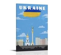 GPCLJW Ukraine Illustration Art Waterproof Modern Mural Water Office Poster Suitable for Living Room Bedroom Home Office Living Room 12x18inch(30x45cm) Frame-style