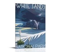 GPCLJW White Sands National Park Vintage Poster Art Waterproof Modern Mural Water Office Poster Suitable for Living Room Bedroom Home Office Living Room 12x18inch(30x45cm) Frame-style
