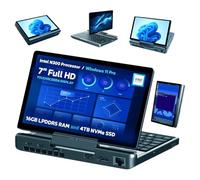 GPD MicroPC 2 Windows 11 PRO Portable Mini Laptop with 7" 1080P Display | N300 Intel Processor, UHD Graphics; 16GB LPDDR5, 4TB NVMe SSD; 2.5G Ethernet, USB-C, HDMI 2.1, Wi-Fi 6, BT 5.2