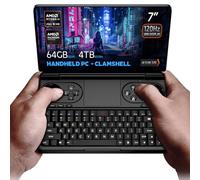 GPD WIN Mini 2025 handheld gaming PC, AMD Ryzen AI 9 370, 12C/24T up to 5.1GHz, Radeon 890M GPU, 64GB LPDDR5X RAM, 4TB NVMe SSD, 7” 1080p 120Hz touchscreen, Wi-Fi 6E Bluetooth 5.3