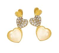 GPDNBIEU, 1 Pair Earrings Heart Jewelry Ear Studs Earring for Women for Plastic Golden