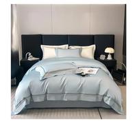 GPDNBIEU, 100% Egyptian Cotton Bedding Cover Sets,Lines European Embroidery 600TC Duvet Set Queen King Size Bedlinens(Blu,Queen)