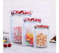 GPDNBIEU, 100 Pieces Mason Jar Bottle Ziplock Bag Creative Zipper Packaging Food Storage Stand Up Pouch Bags(6.73x9.61 Inch)