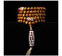 GPDNBIEU, 108 Phoebesheareri Wooden Bead Bracelet Necklace Delicate Buddha Rosary for Chanting Meditation Auspicious Tibetan Dzi Bracelet Unisex
