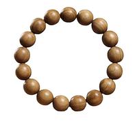 GPDNBIEU, 12Mm Milk Fragrant Wooden Beads Bracelet Buddhist Prayer Rosary Single Circle Bracelet Unisex for Meditation Chanting