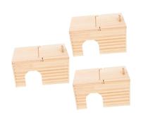 GPDNBIEU, 3pcs Hamster Nest Playing Pet Sleeping House Small Toy Guinea Bed Flipping Lid Hamst